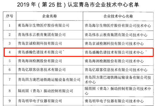 青島市企業技術中心名單公布，盛瀚榜上有名！